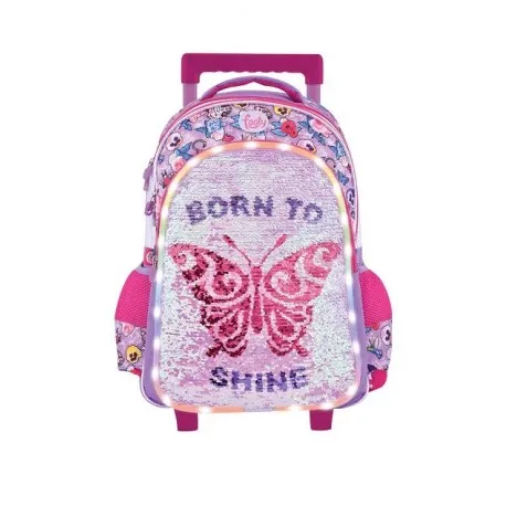 
16inch butterfly sequins bag trolley school bag 