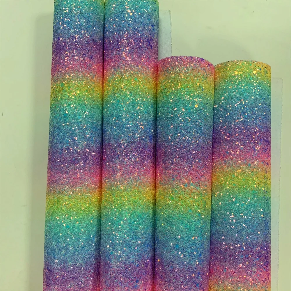 2019 wholesale glitter fabric sheet with rainbow glitter fabric for crafts