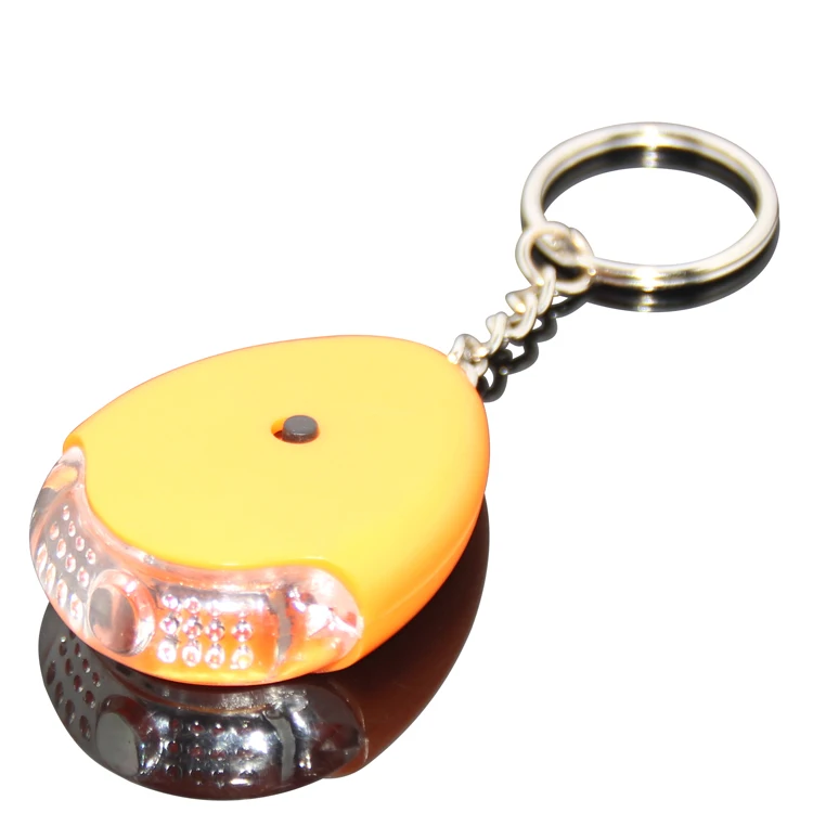 
Water Drop Shaped Plastic Keyfinder ABS Whistle Voice Control Electronic LED Alarm Whistle Key Finder Keychain 