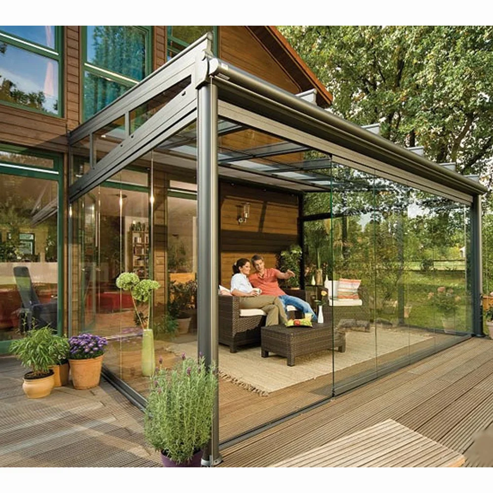 Luxury tempered insulated glass green house aluminum sun room