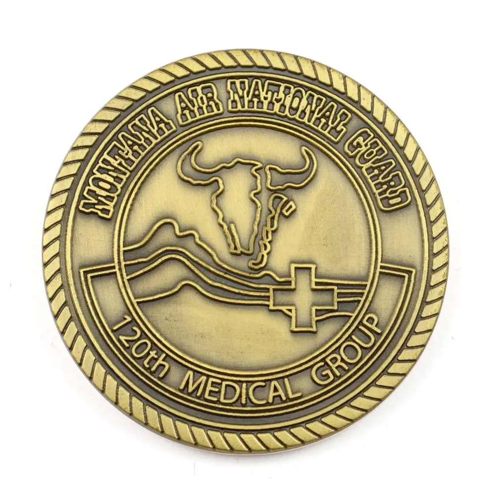 Customized stamping metal with antique gold and silver plated coins