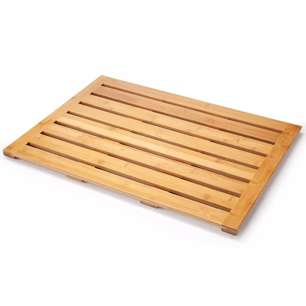 Wooden Bamboo Bathroom Accessories Eco-friendly Bath Shower Floor Mat Natural Bathroom Non Slip Mat Classic,morden Luxury Modern