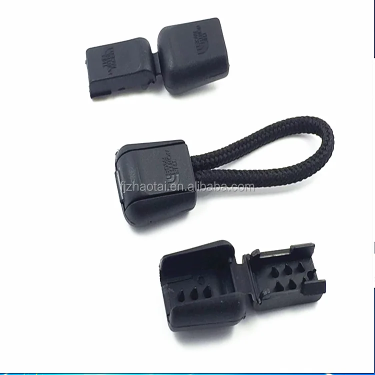 Factory plastic cord lock stoppers toggles cord end for bag/double holes stoppers/plastic cord end clips