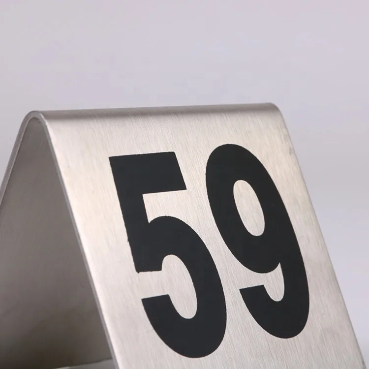 Hotel restaurant menu card table and desk rectangle Metal number card