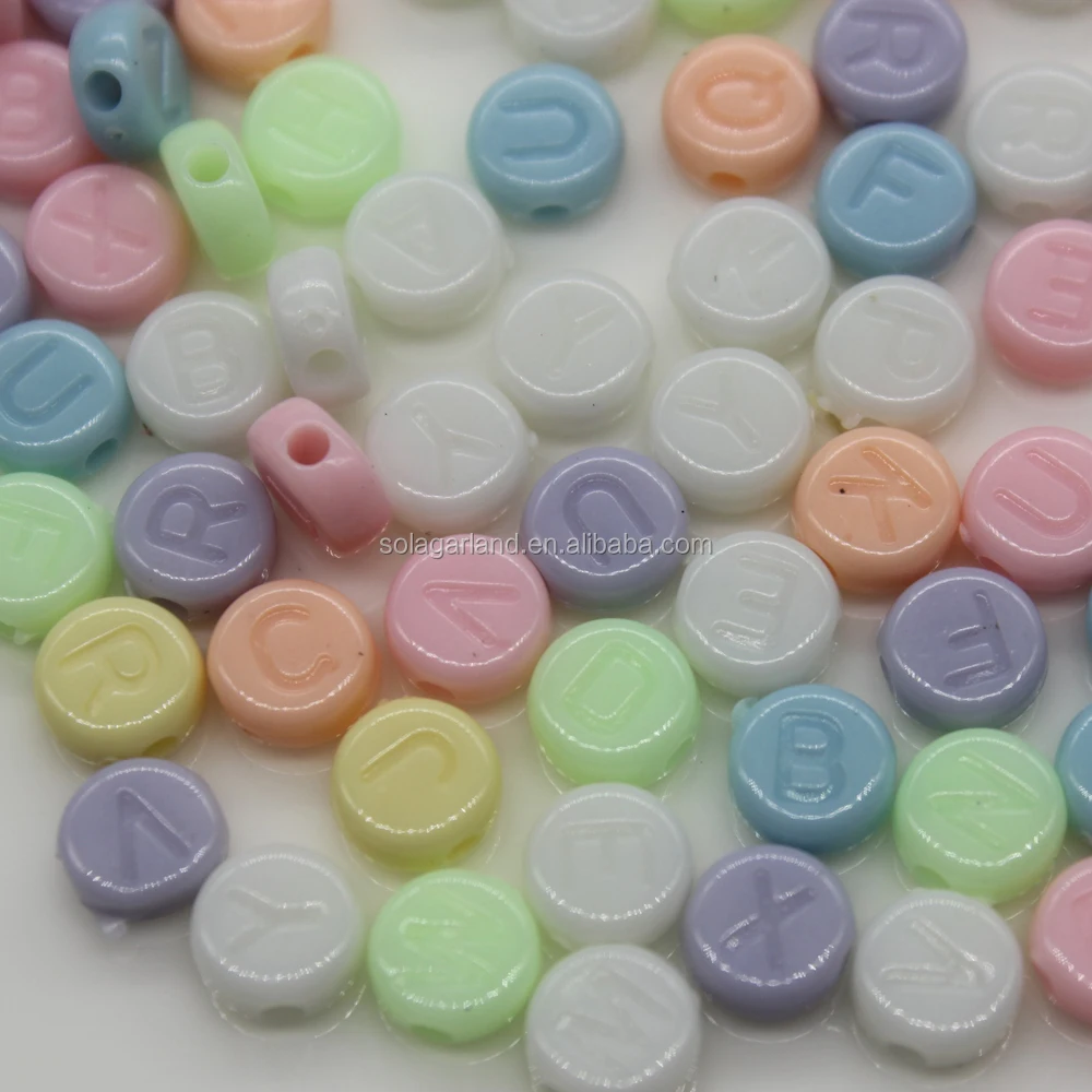 2018 дешевые 3*7 мм акриловые пастельные плоские круглые буквы алфавита бусины для изготовления ювелирных изделий браслетов