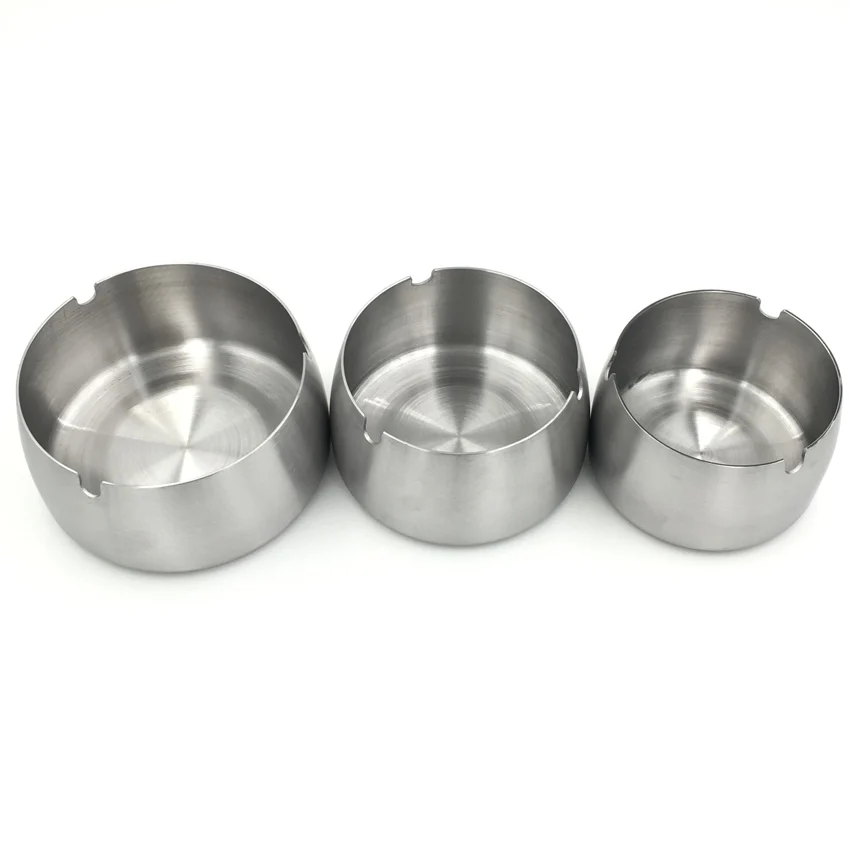 Metal medium size table ashtray home stainless steel round ashtray - M#