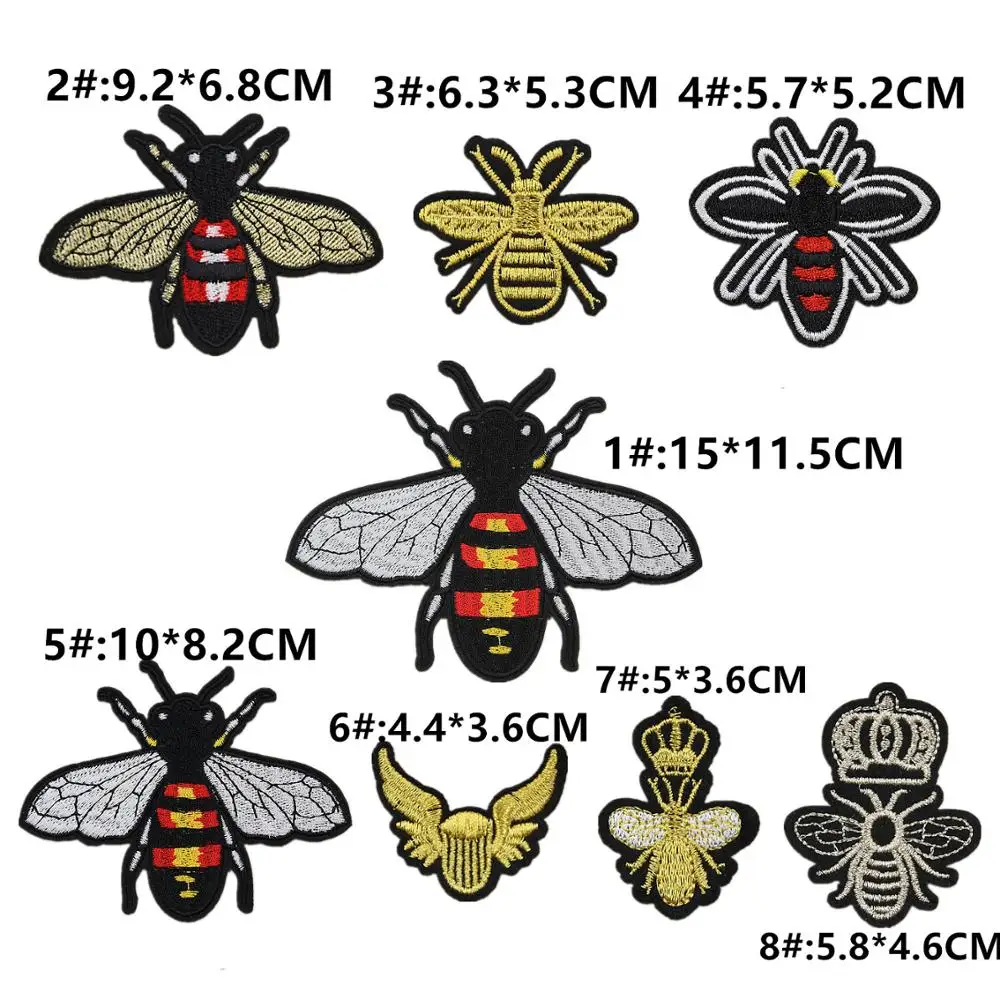 Wholesale customized iron on bee embroidery patch