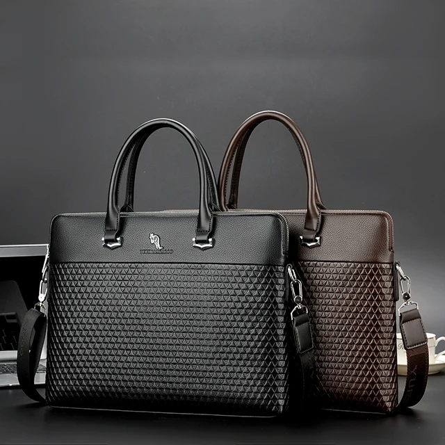 Новый модный мужской портфель OEM2019 из искусственной кожи, Вместительная деловая повседневная мужская сумка для ноутбука, сумка через плечо