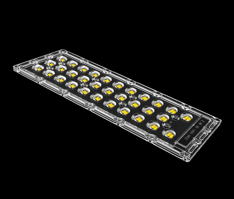 32*4 led PC street light lens Type-II beam angle for outdoor road lighting