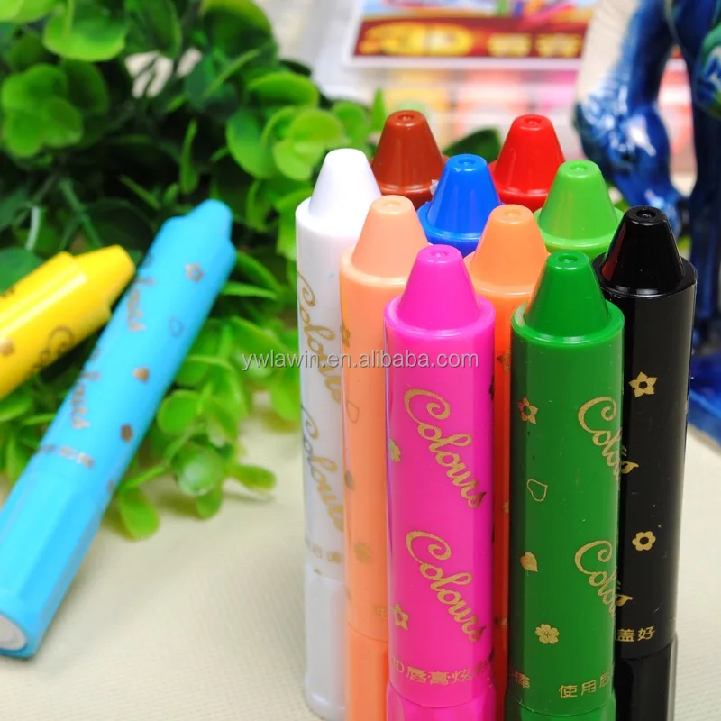 Beginner washable multi color silky crayons 12 colors twist silky crayon 12 counts caryons for children painting