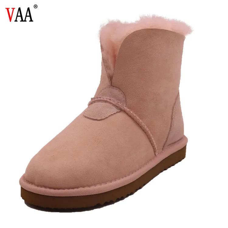 CF-022 Rolled Collar Winter Factory Real Fur Grey Clor Brands Women Warm Boots, Wholesale Work Boots