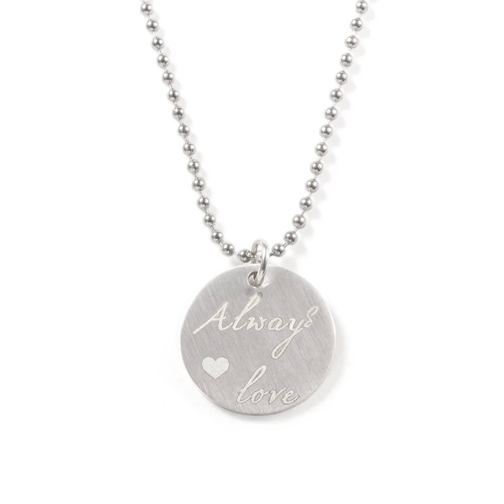 Craft Wolf Europe and the United States tide brand Ma Ye love smile face creative round necklace lucky men and women personality