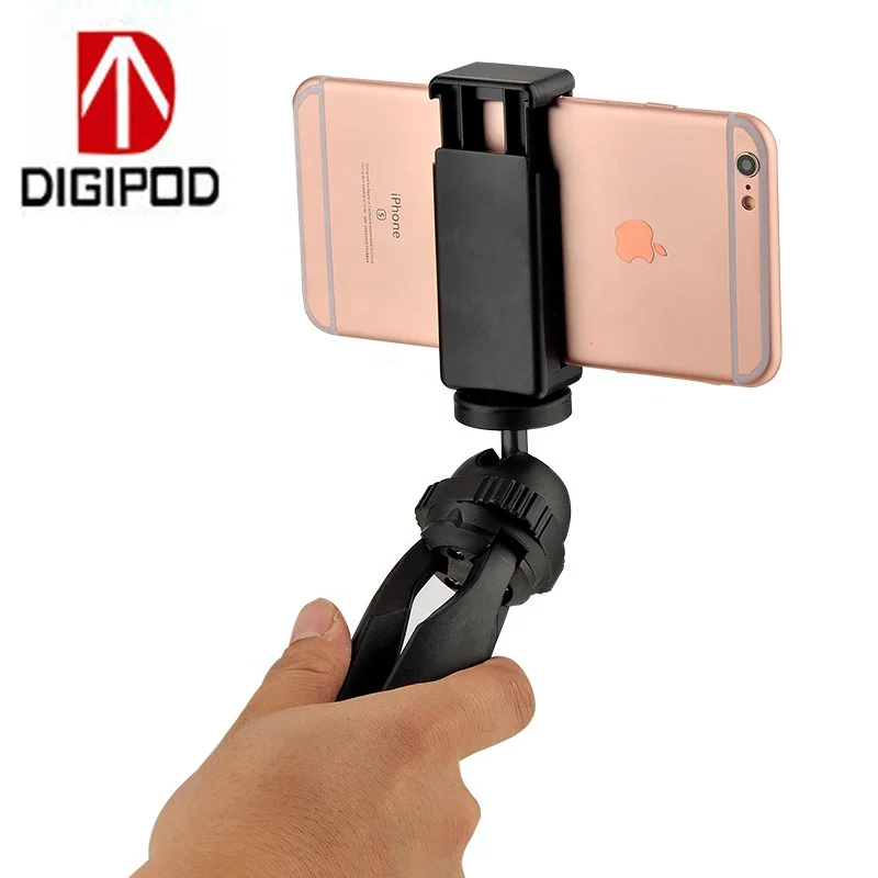 
DIGIPOD Mini desk Mobile Phone Tripod For Cell Phone With Smartphone Clasp S-060P+MH-04T 