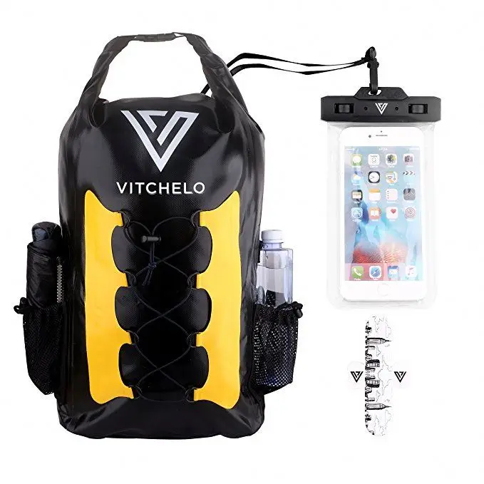 tpu Waterproof Dry Backpack with outside zipper for outdoor