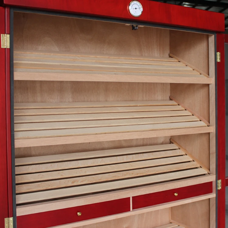 made in china custom large double glass door electrical LED cigar humidors for sale used  display humidor cabinet