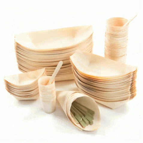 Japanese style biodegradable wooden sushi boat