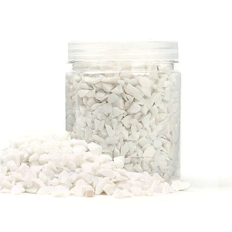 High Luster Porcelain White Color Fire Pit Crushed Glass Aquarium Gravel for Fire Pit Fireplace Aquarium Decoration