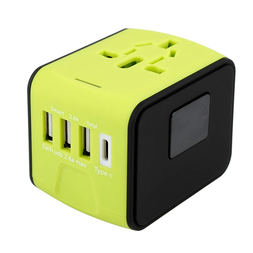 Business travelling world C type USB travel adaptors with case UK,USA,EU,AUS type c travel adapters