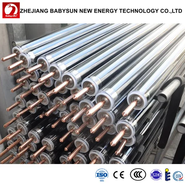 
solar water heater parts solar vacuum tube with heat pipe, heat pipe evacuated tube 
