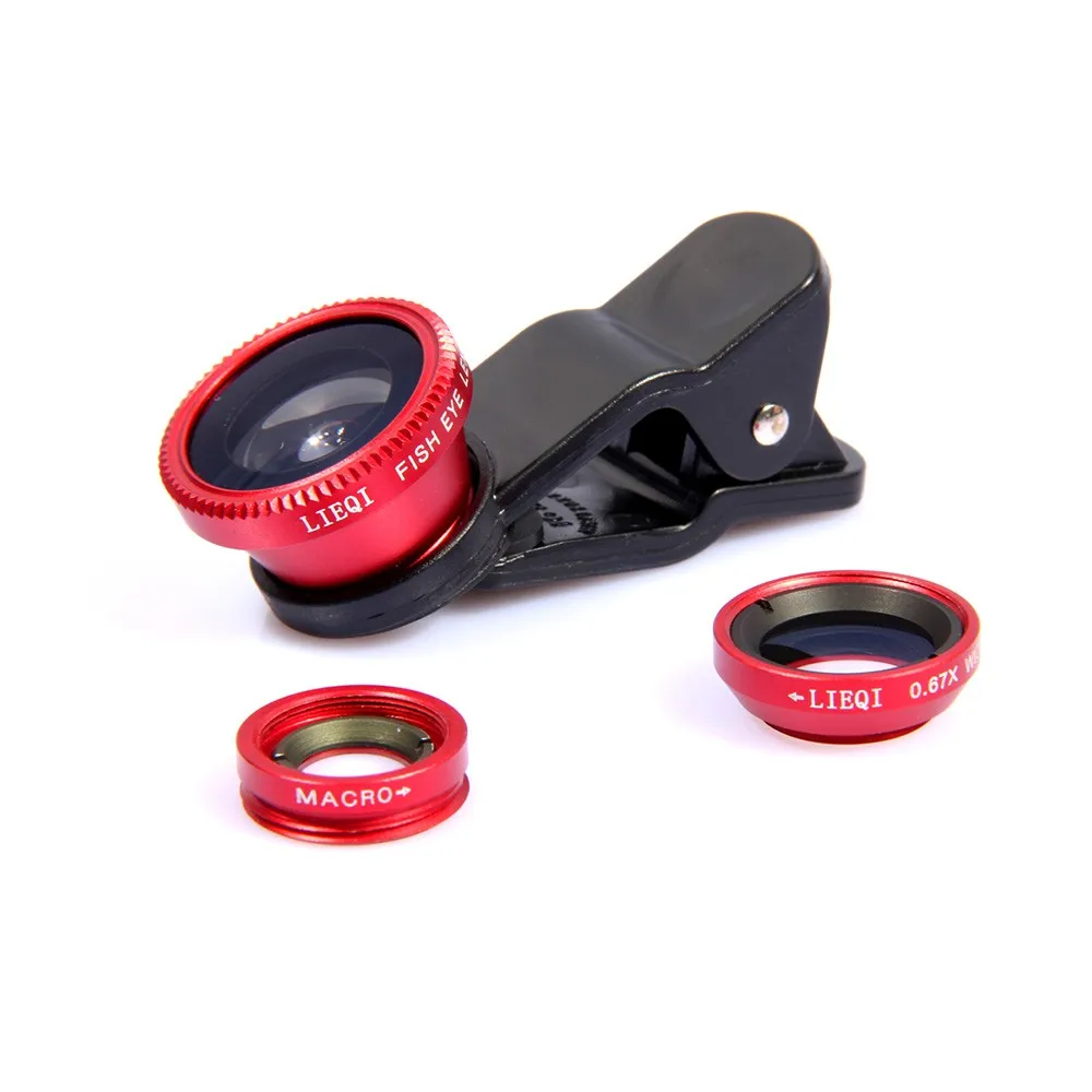New design 3 in 1 camera lens for iphone, Lenses for mobile Phone Photography LIEQI LQ-001