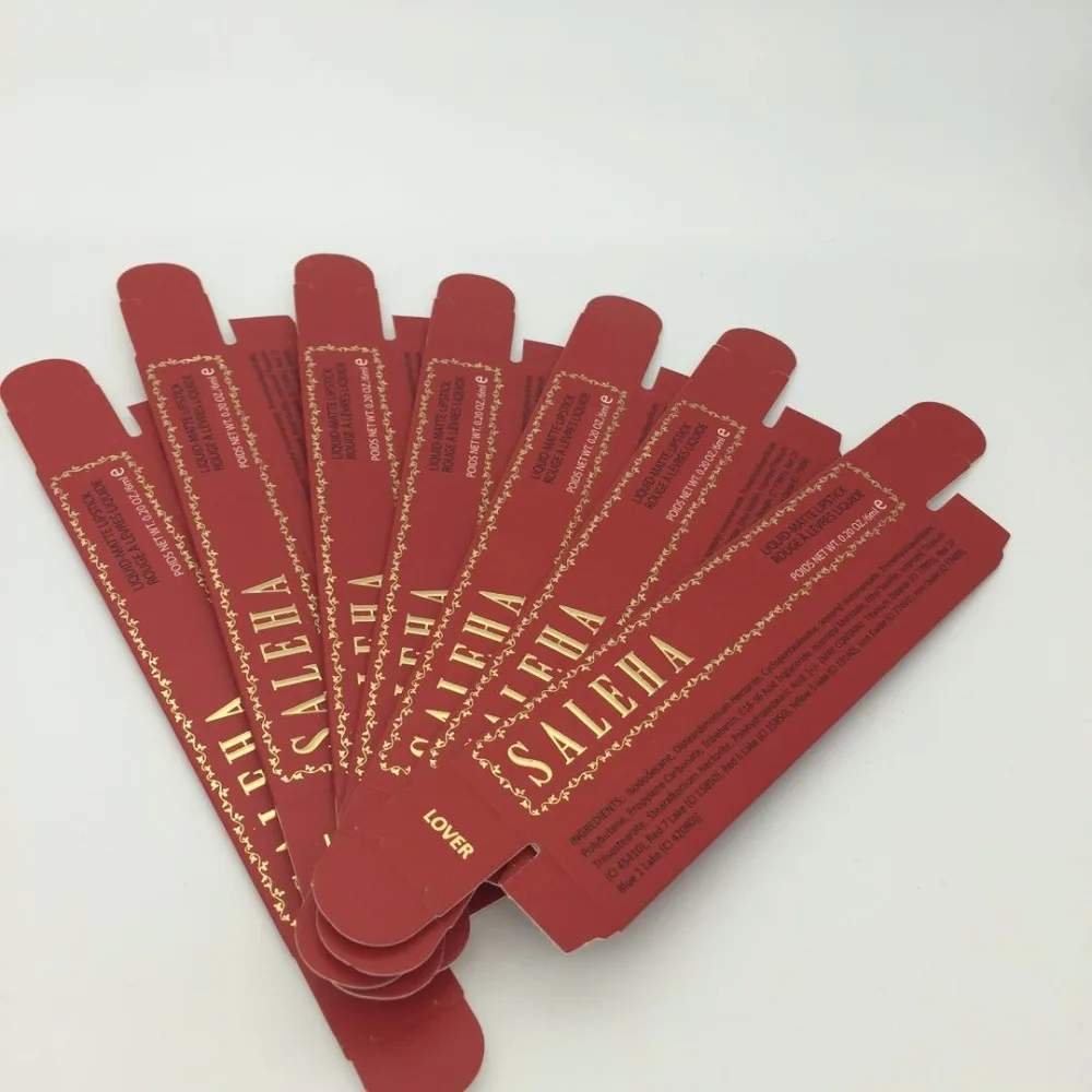 Embossing gold foil cosmetics matte sexy liquid lipstick packaging box with factory price