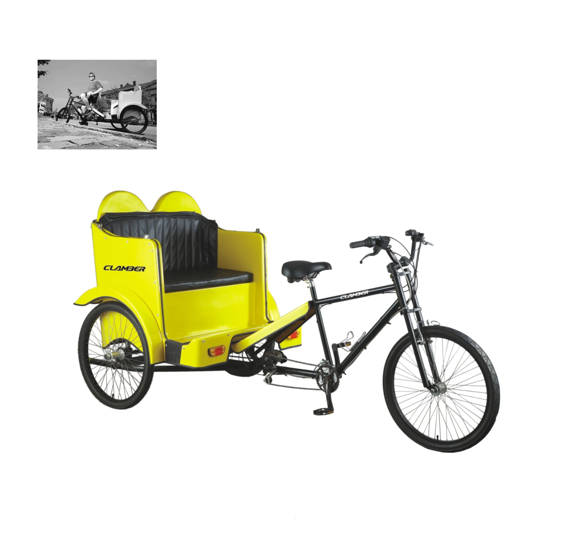 26 Inch popular rickshaw/passenger pedicab for sale/convenient bike taxi manufacture/TC8002