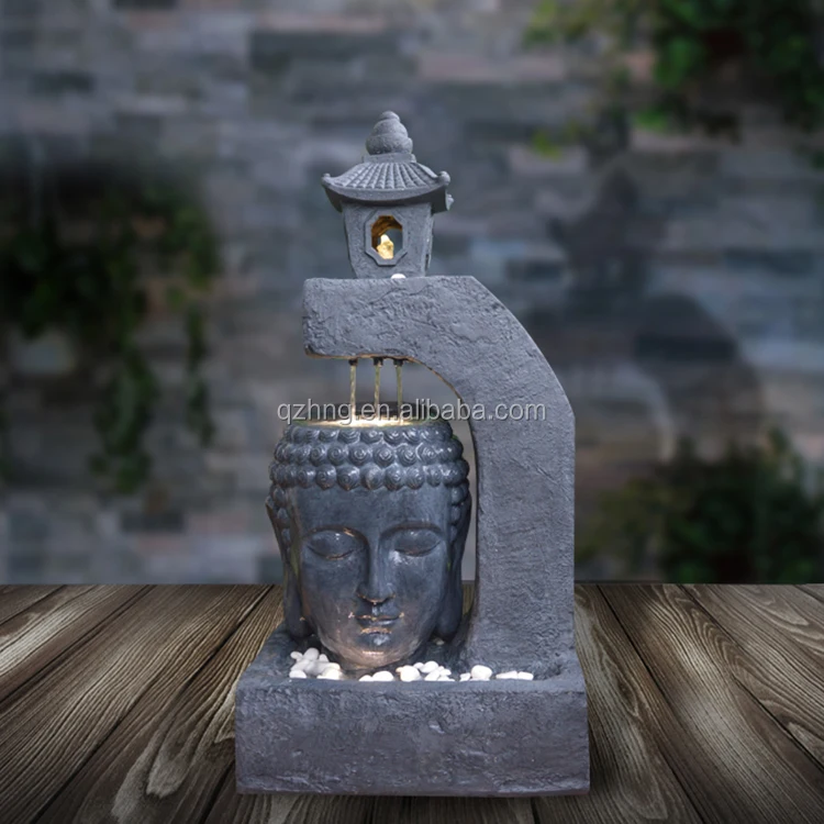 fiberglass buddha statue led light outdoor water fountain