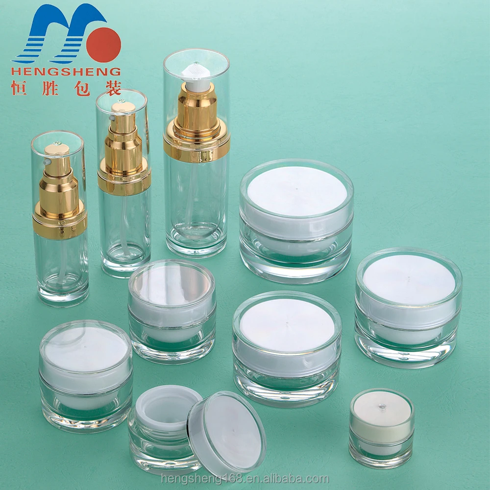 Hengsheng manufacturer supply 5g/15/20/30/50g transparent green plastic empty cosmetic jar for skin care cream