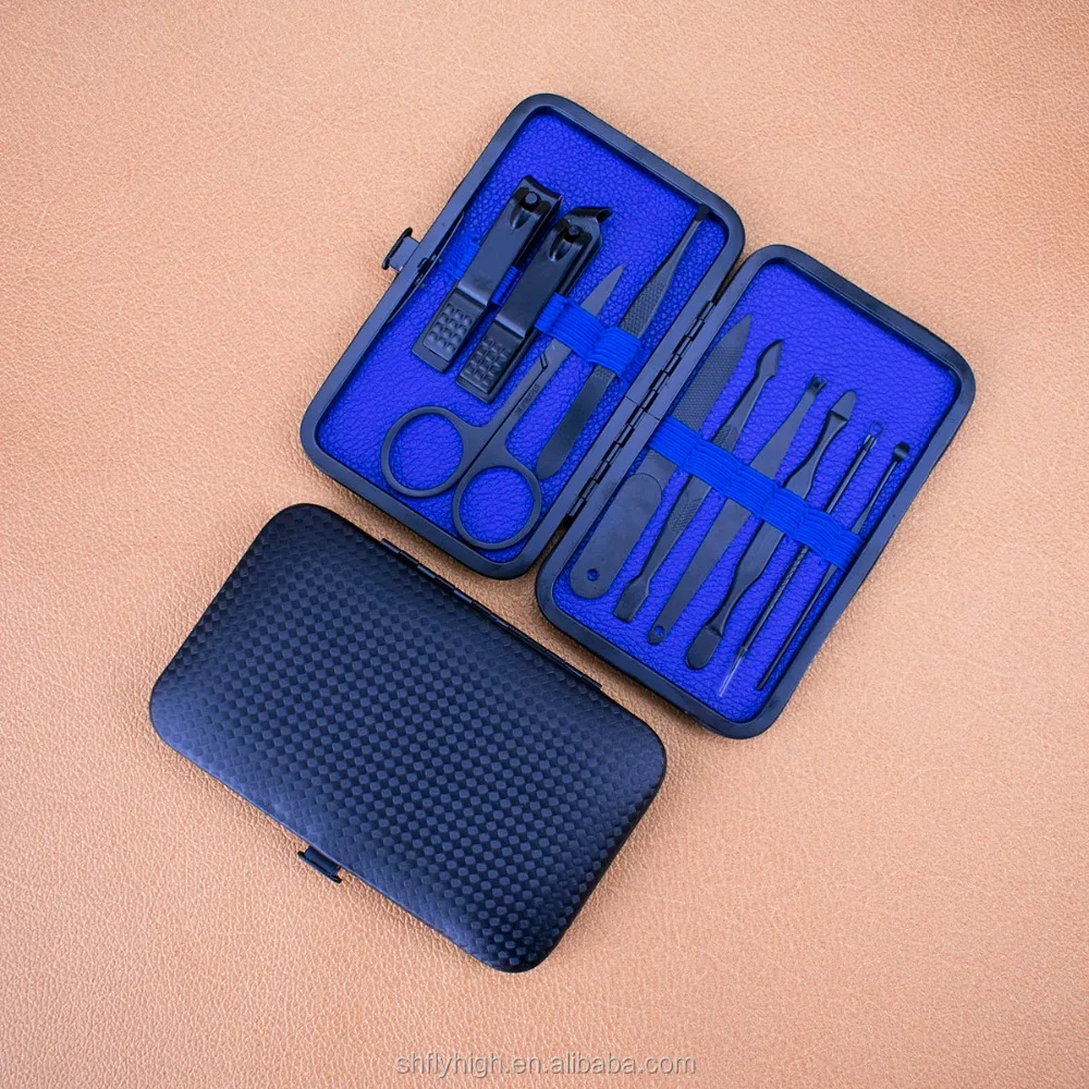 high quality 10 pcs carbon steel manicure kit for business man