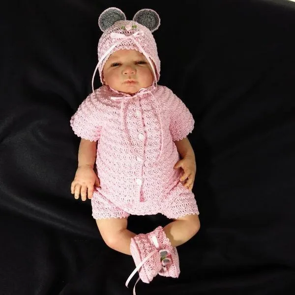 
Flower Ribbon Hat with Ear Handmade Crochet Baby Pattern Clothes 