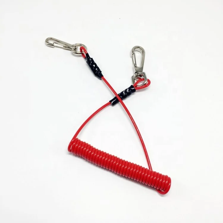 
TOOL SAFETY ROPE WITH 2X ATTACHMENT CLIP, RED 