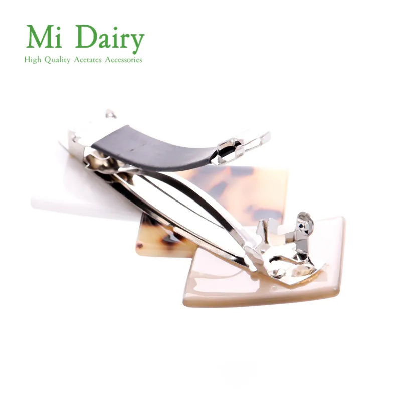 MiDairy Geometric Square Acetate Hair Barrettes Clamp Clips For Women