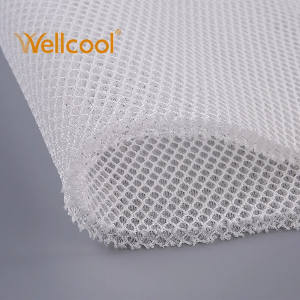 Big hexagon tear resistant wrap knitted white mesh spacer fabric manufacturers for boat use