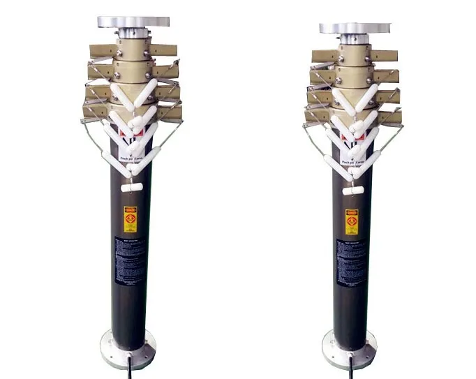 6m inner cable telescopic mast for 2 CCTV camera installed on the ground or vehicle