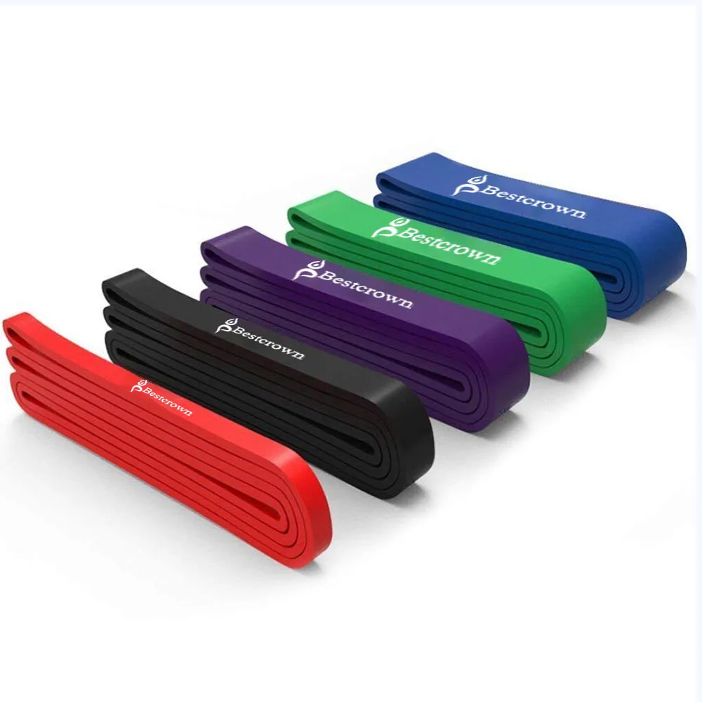 100% natural latex resistance band set powerlifting strength exercise bands pull up assist bands for men and women