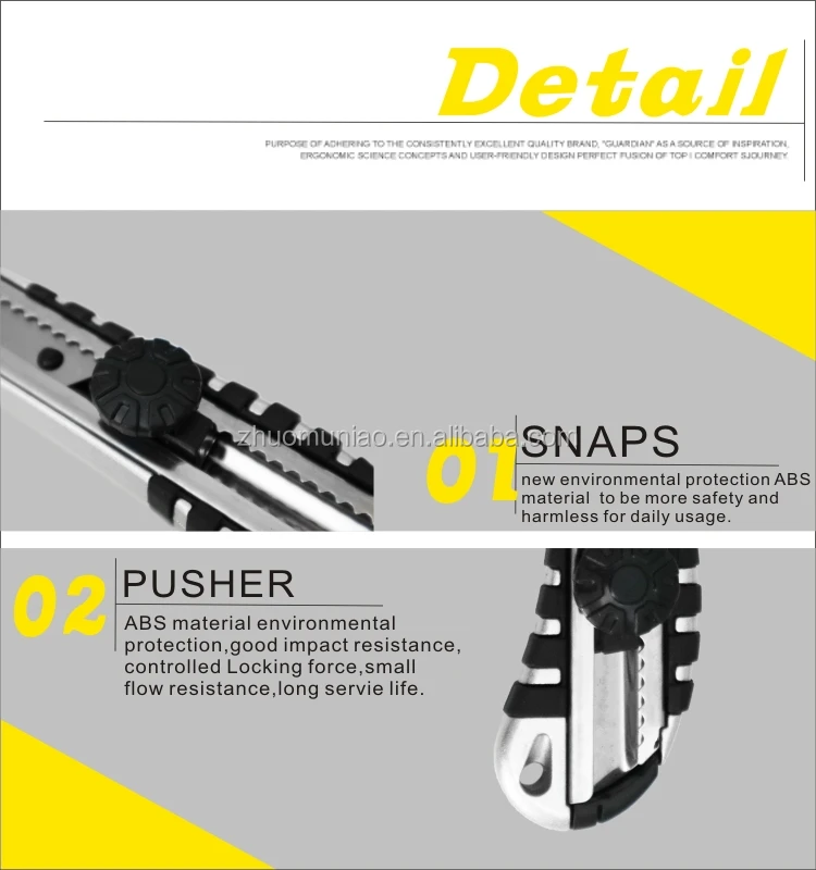 Zinc Alloy Knife Helical Pusher 18MM Width Mental Box Cutter