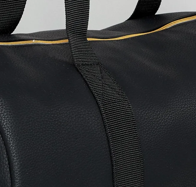 2019 fashion black gym bag OEM  duffle  travel bag pu  leather  duffle bag for men