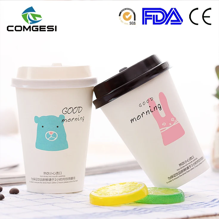 biodegradable colorful new design free sample logo printed food paper cup wholesale factory price with lid sleeve cover