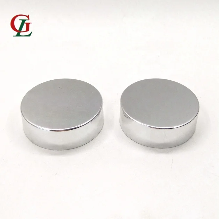 Wholesale food grade 38mm shining mental  cap, bright silver aluminum  plastic pill bottle cover
