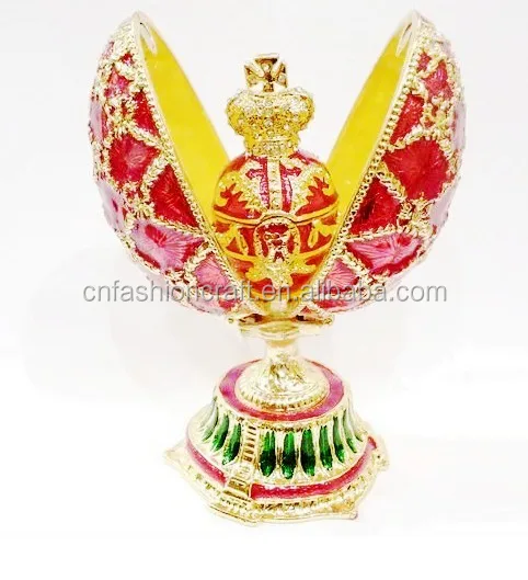 Faberge Egg Style Trinket Box Enameled Jewelry Box Unique Decorative Metal Box Classic Ornaments Gift for Home Decor