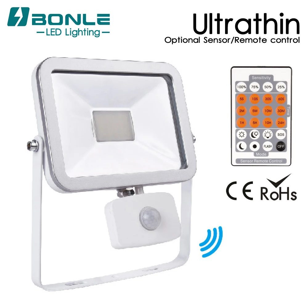 hot sale Outdoor Pir Motion LED Security Night Light Floodlight Spotlight Fixture Plug In Wall Ceiling Mounted White Flood Lamp