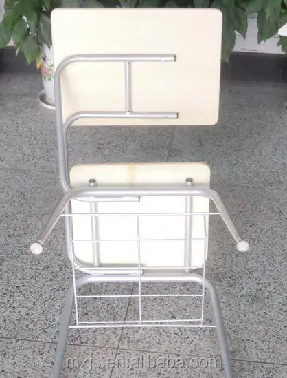 Student chair with arm and book basket