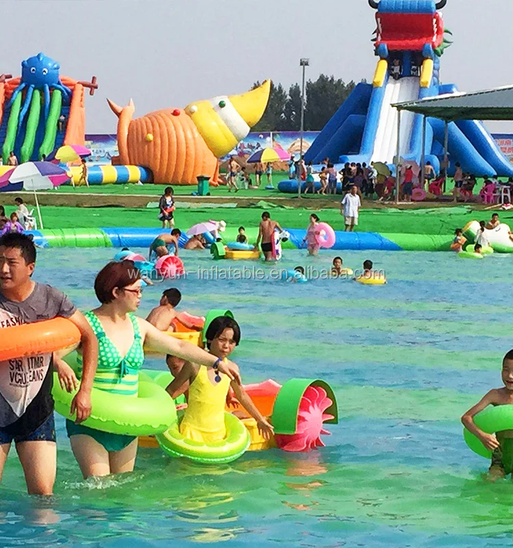 Professnal custom design moving water park with frame pool frame pool water park