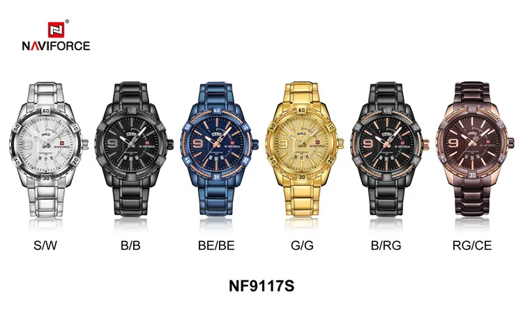 NAVIFORCE 9117S RGCE новый reloj Роскошные наручные часы с пользовательским логотипом relogio masculino 2020 горячая распродажа