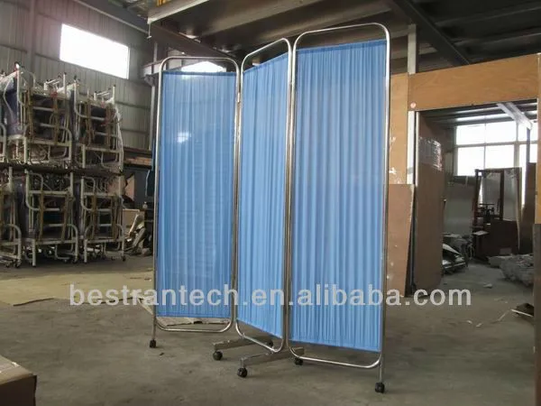 China BT-CP002 hospital furniture 3 folding bed screen, movable medical bed privacy screens price