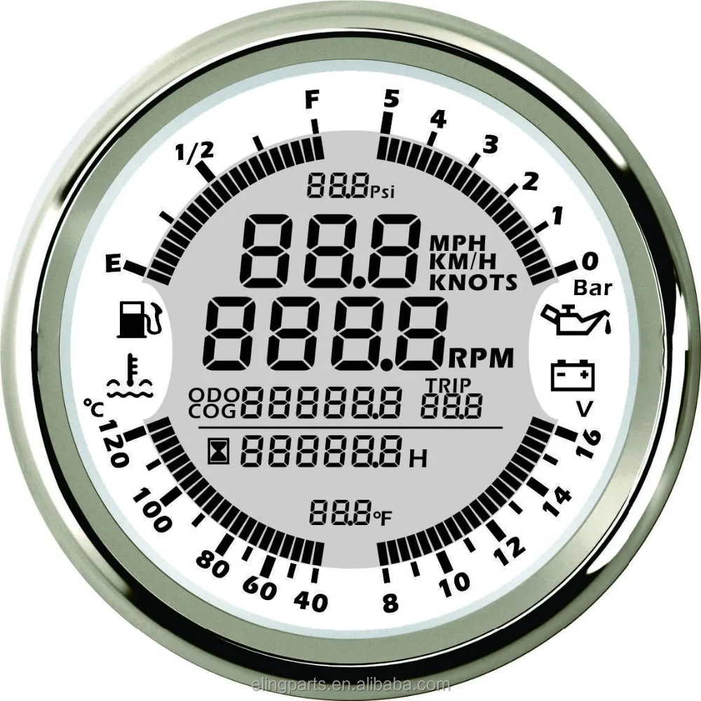 6 в 1 многофункциональный прибор мотоцикл GPS Спидометр Тахометр Температура воды уровня топлива давления масла вольтметр 12 В