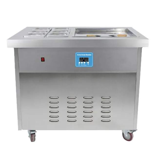 6  Trays Salad freezer rolled America Mexico NSF CE 50cm square pan stir thai fried fry instant ice cream roll machine