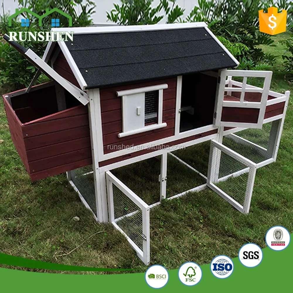 Commercial Wooden cages Wooden Chicken House With Run Cage
