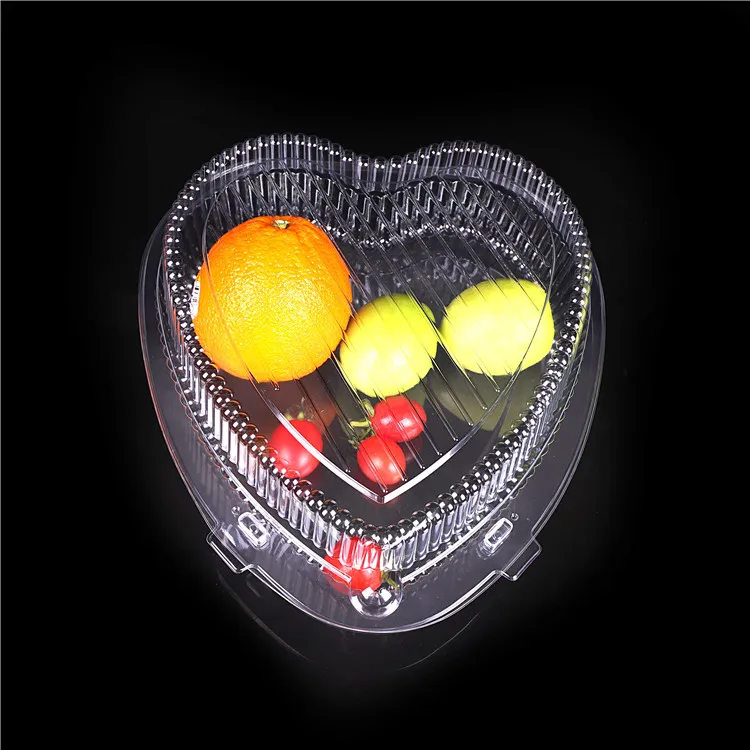  Disposable Heart Cake Blister Packaging Clear Biscuit Tray Clamshell