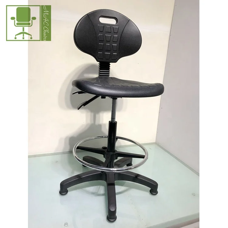 Black PU stool lab furniture swivel laboratory stool ever pretty  chair plastic moulded workstation operator chair